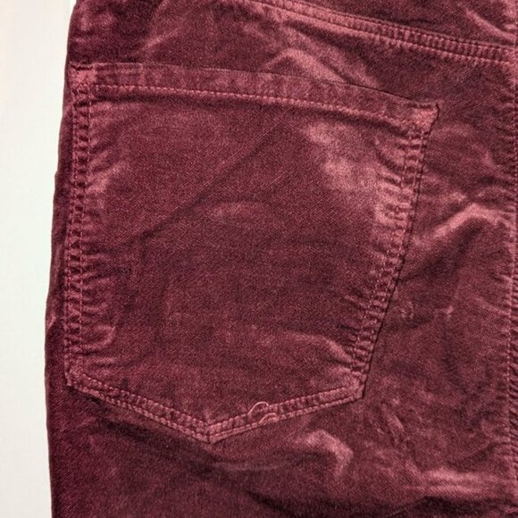 J Brand Maria High Rise Skinny Jeans Pants Stretch Velvet Oxblood Burgundy 8 - Picture 7 of 7
